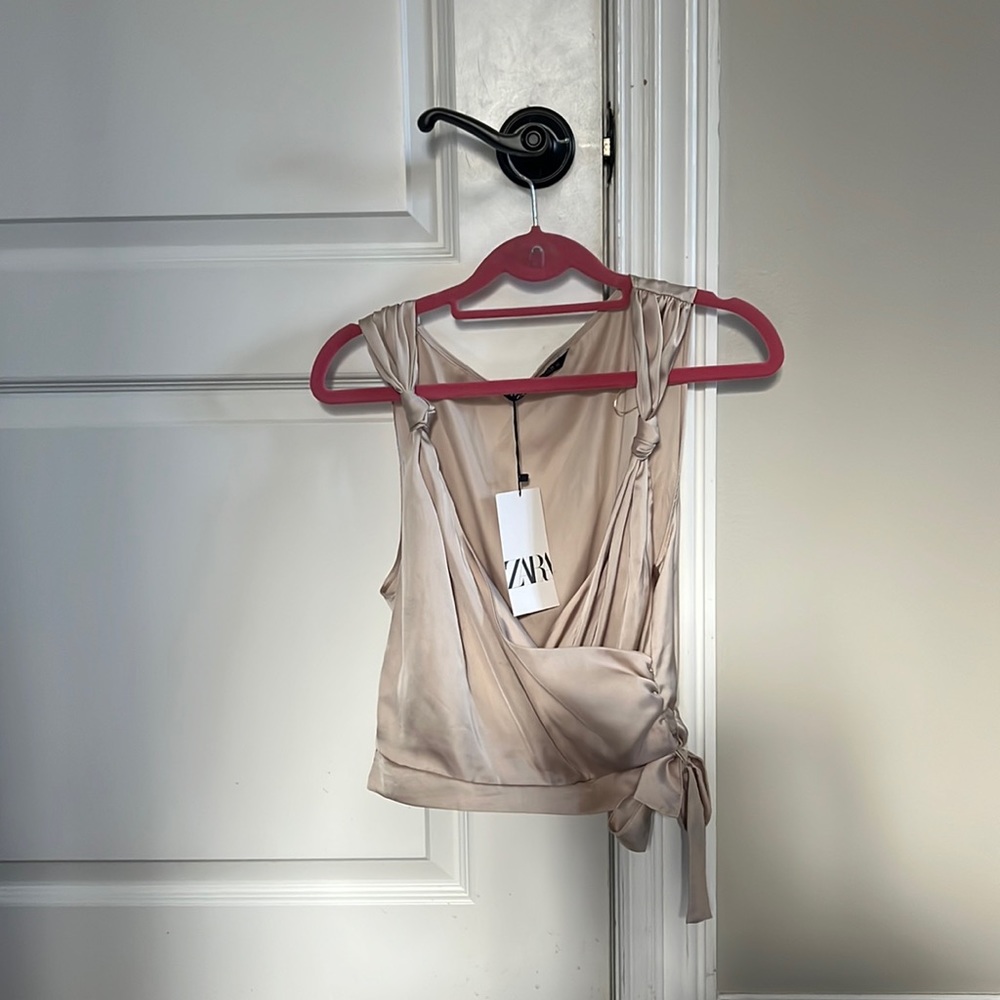 satin zara top